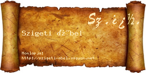 Szigeti Ábel névjegykártya