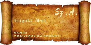 Szigeti Ábel névjegykártya