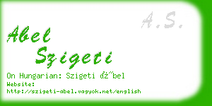 abel szigeti business card